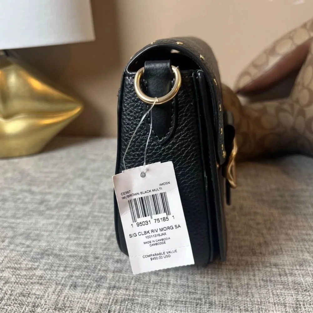 $199 Coach  Morgan Saddle Bag In Colorblock Signature Canvas - Picture 8 of 8